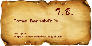 Torma Barnabás névjegykártya